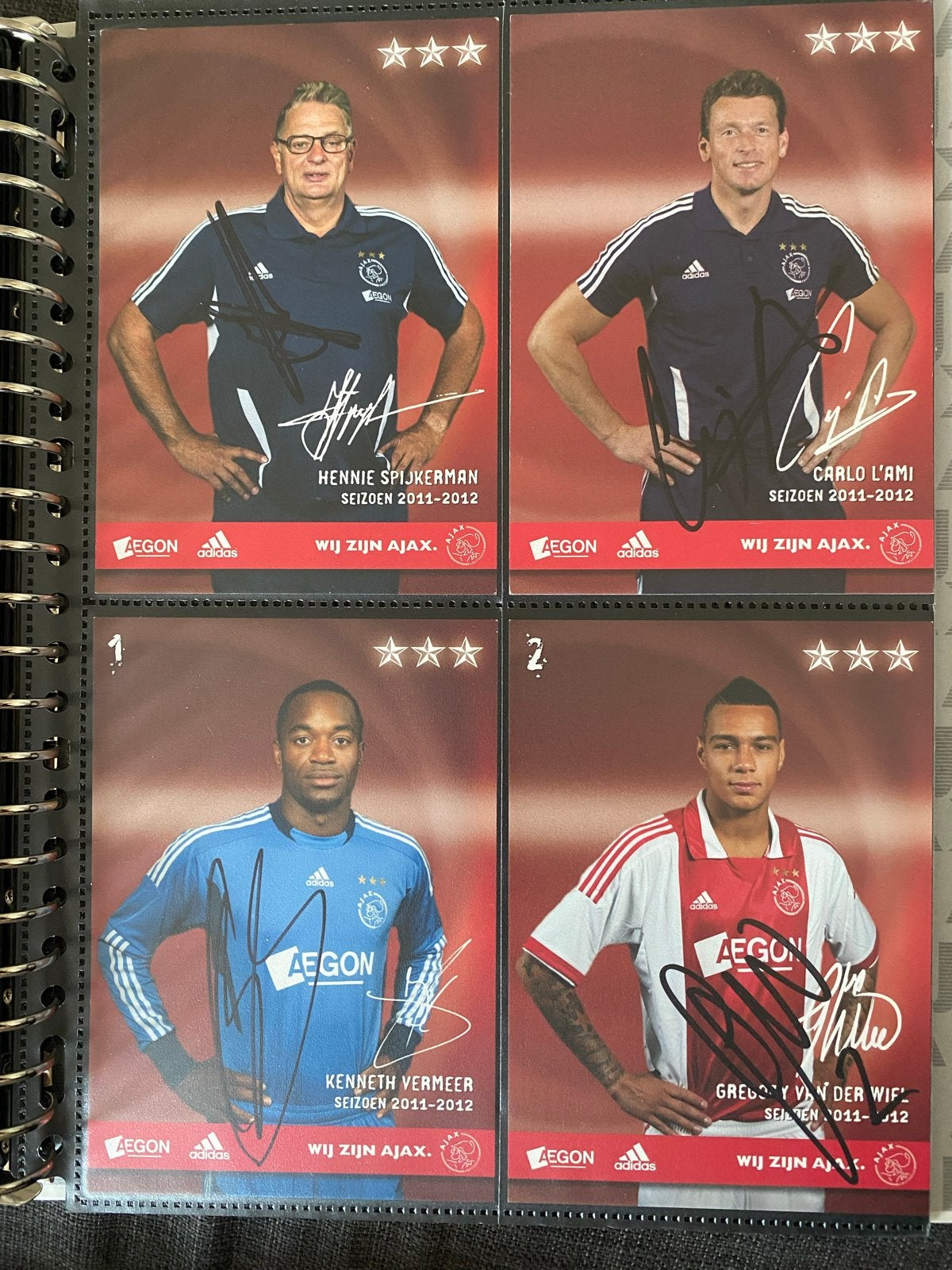 Ajax Spelerskaarten 2011-2012 gesigneerd, Verzamelen, Ophalen of Verzenden, Zo goed als nieuw, Ajax, Spelerskaart