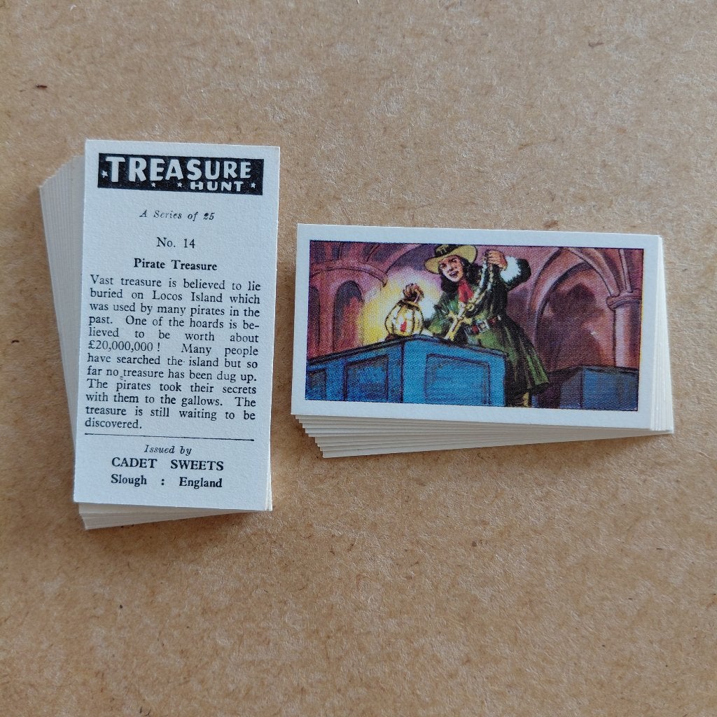 Treasure Hunt complete set 25 trade cards 1964, Ophalen, Zo goed als nieuw