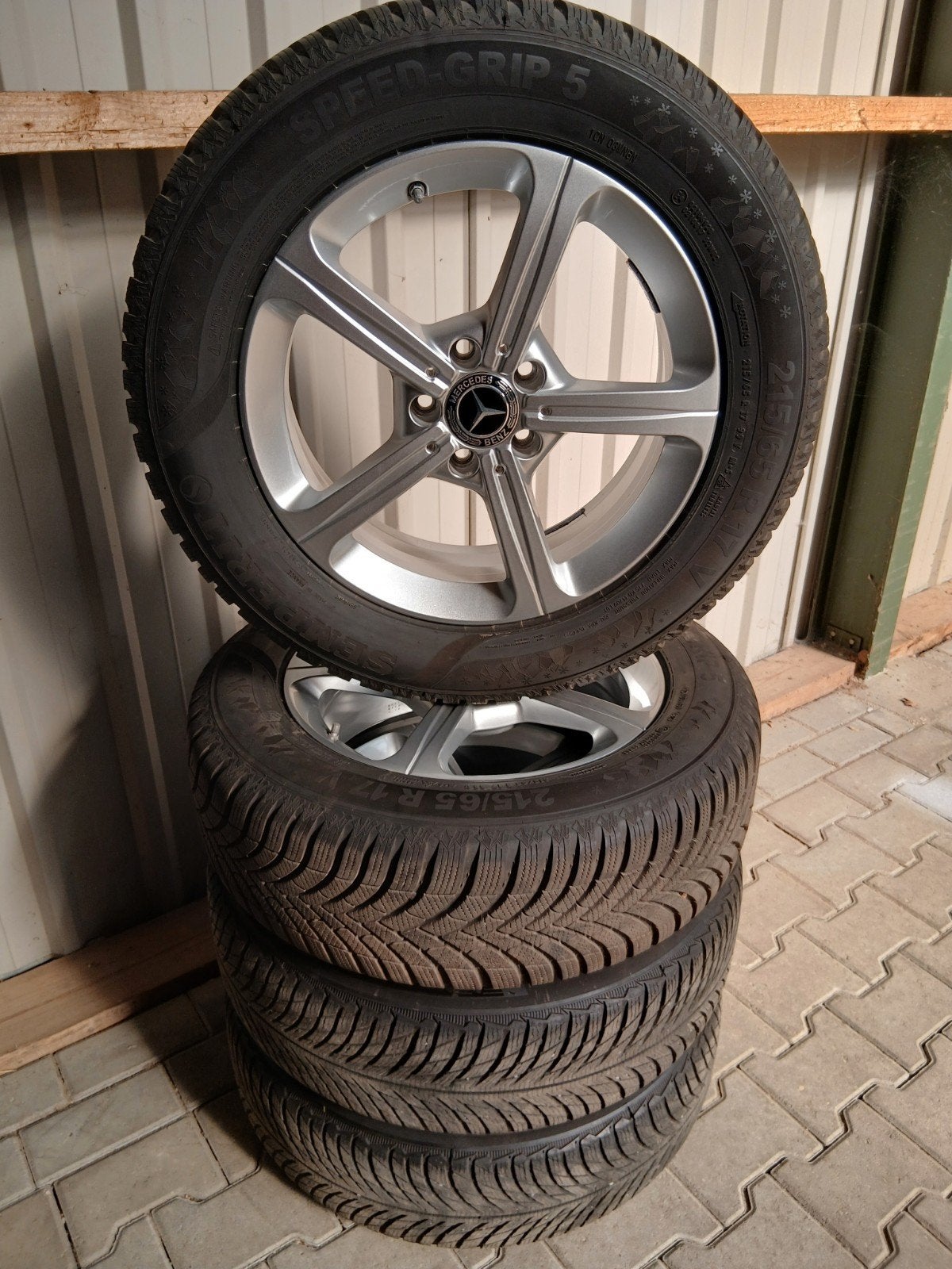 ZGAN 17 inch velgen 5×112 MERCEDES GLA GLB EQA EQB WINTERSET, Banden en Velgen, 17 inch, Personenwagen, Gebruikt