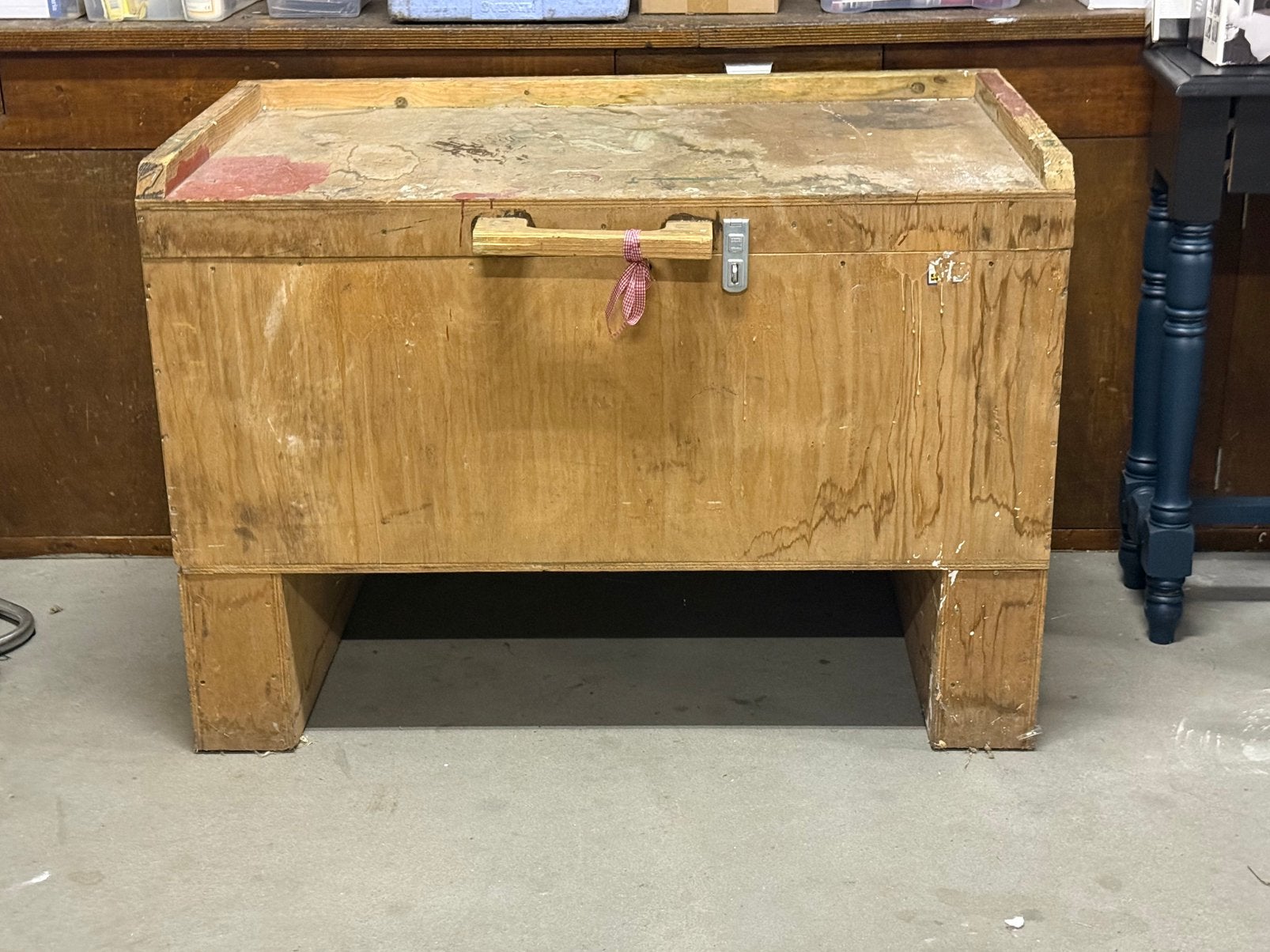 Industriële Werktafel, roltafel, inpaktafel, Hobbykist, Antiek en Kunst, Curiosa en Brocante, Ophalen