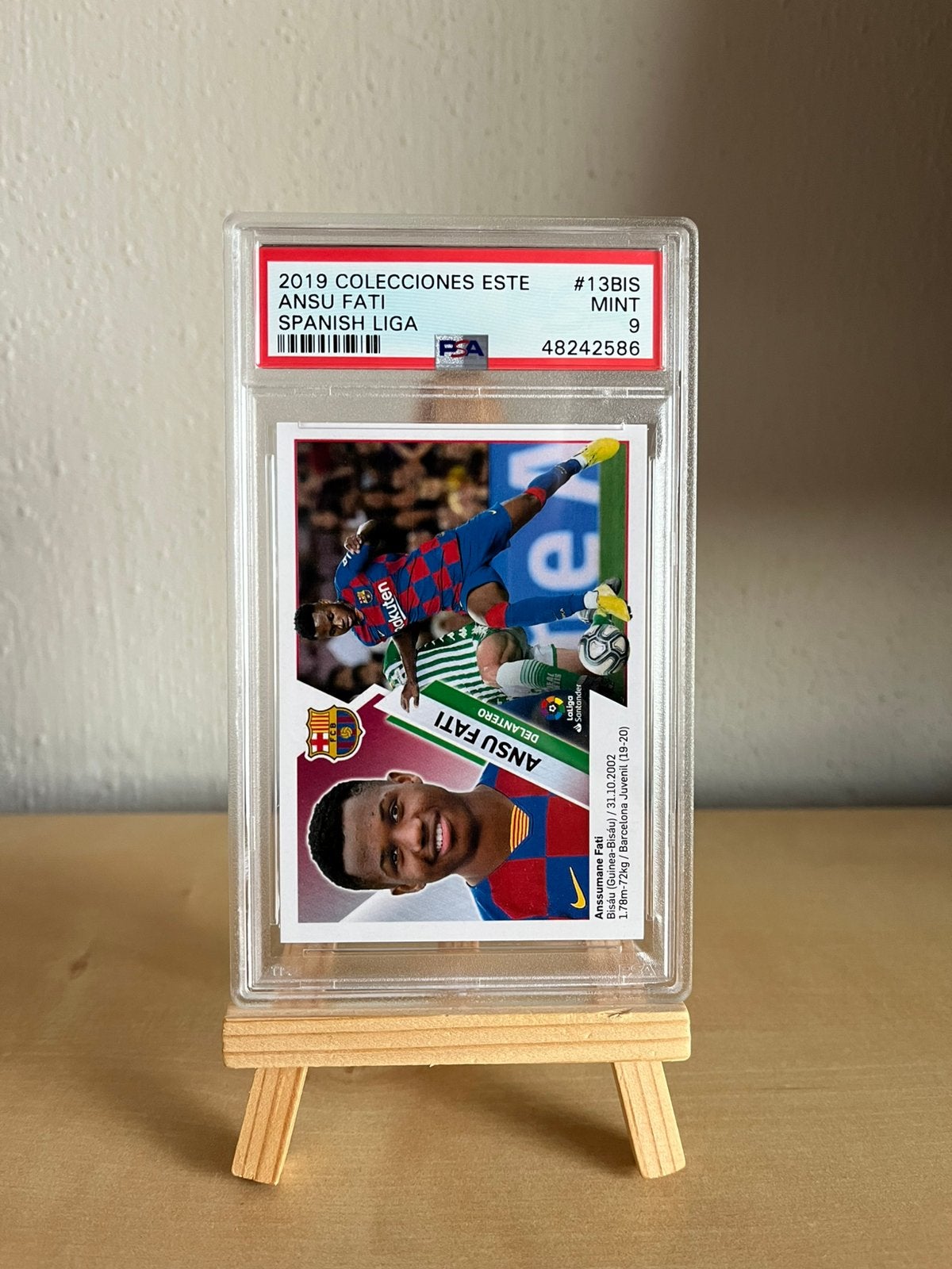 Panini Rookie Ansu Fati PSA9 Graded, Hobby en Vrije tijd, Ophalen of Verzenden, Nieuw, Plaatje