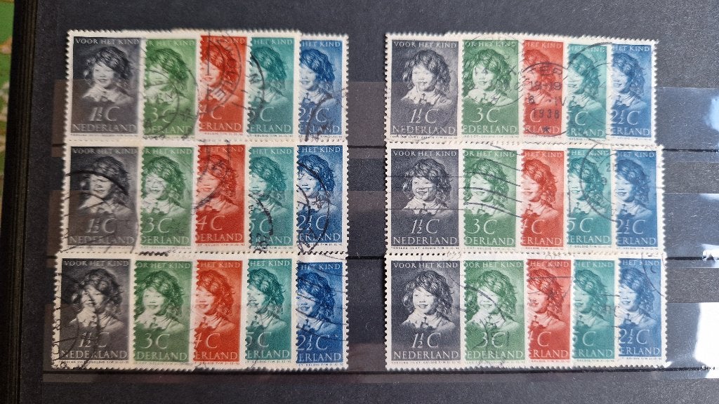 6x NVPH 300-304 gestempeld. Kinderzegels 1937., Verzenden, T/m 1940, Gestempeld