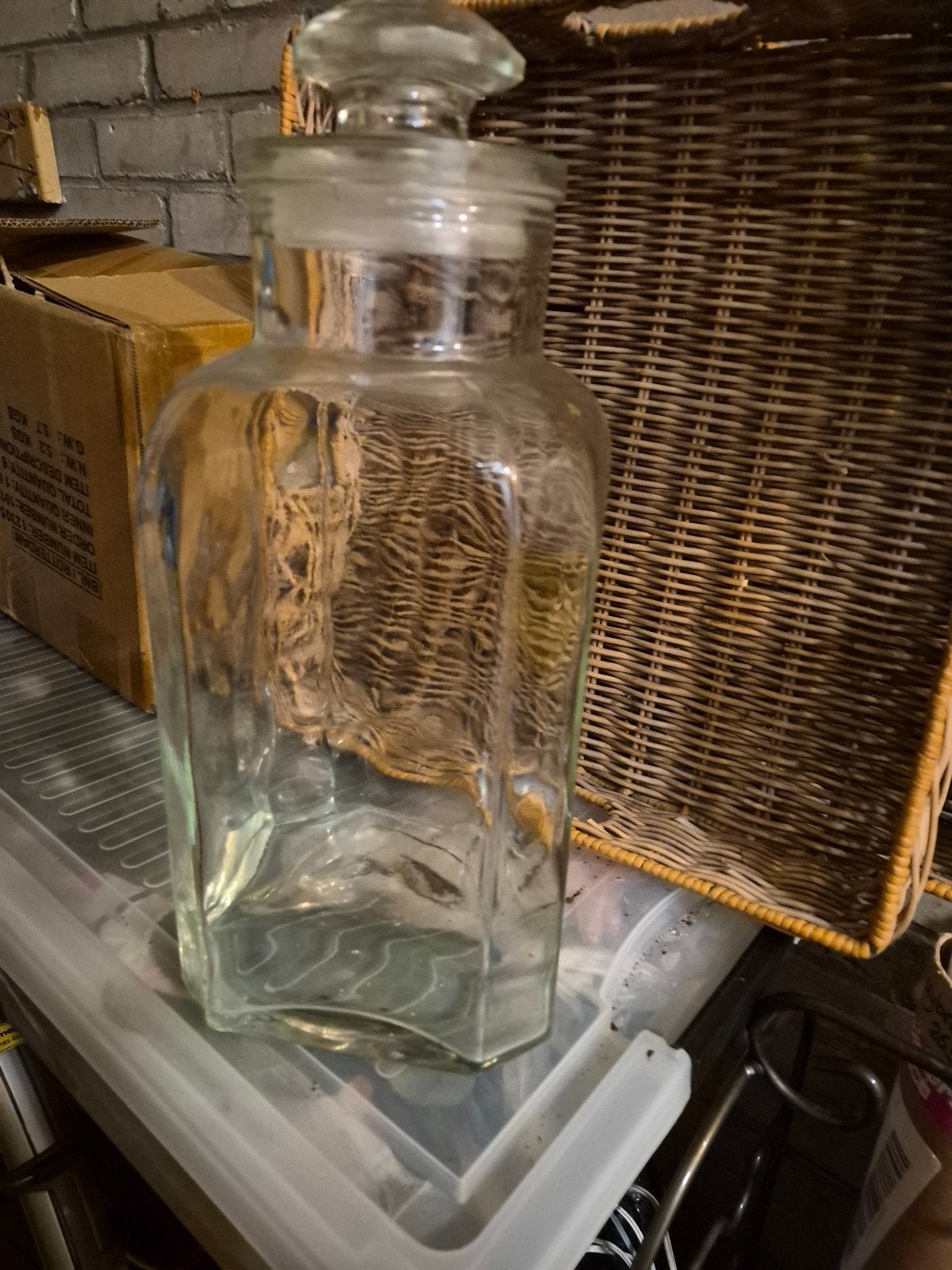 grote apotheker pot van glas, Glas, Ophalen of Verzenden, Zo goed als nieuw, Geslepen