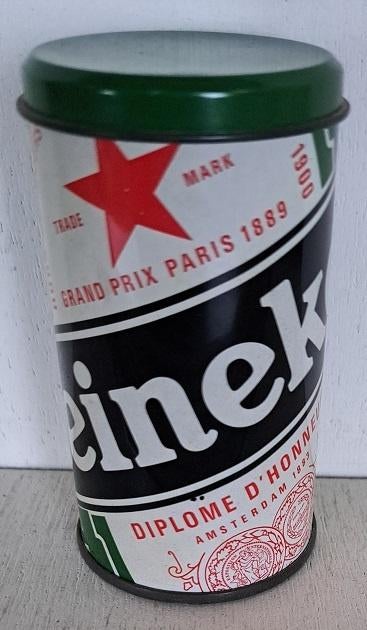 Heineken Blikje met groene lucifers, Ophalen of Verzenden, Gebruikt, Reclamebord, Plaat of Schild, Heineken