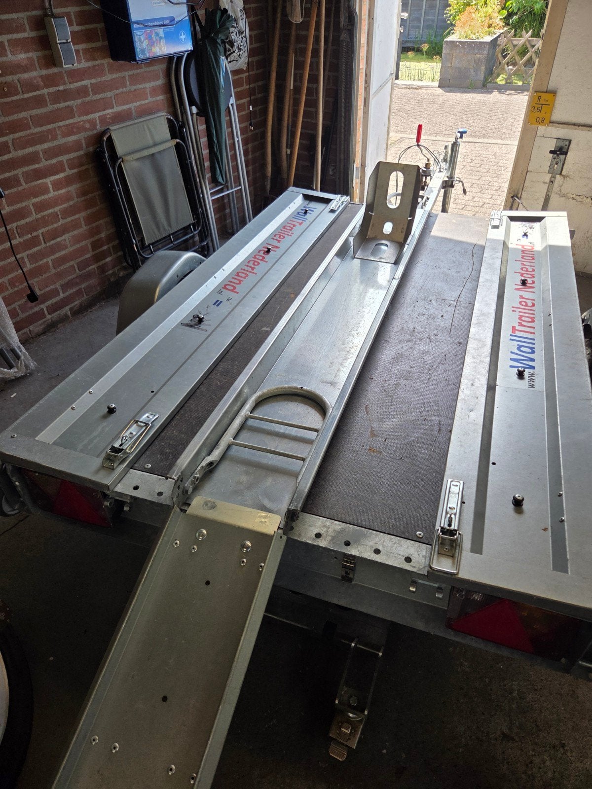 Opvouwbare aanhanger met accessoires/motor trailer., Auto diversen, Aanhangers en Bagagewagens, Ophalen, Zo goed als nieuw