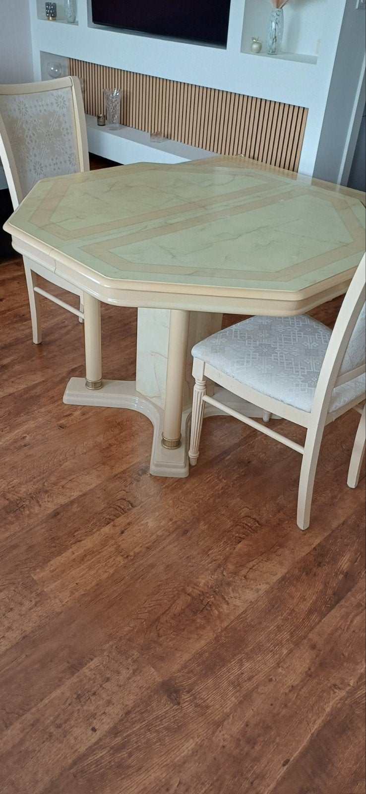 Complete eetkamer en woonkamer set in klassieke stijl, Huis en Inrichting, Ophalen, Overige materialen, Gebruikt, Klassiek, Marmerlook