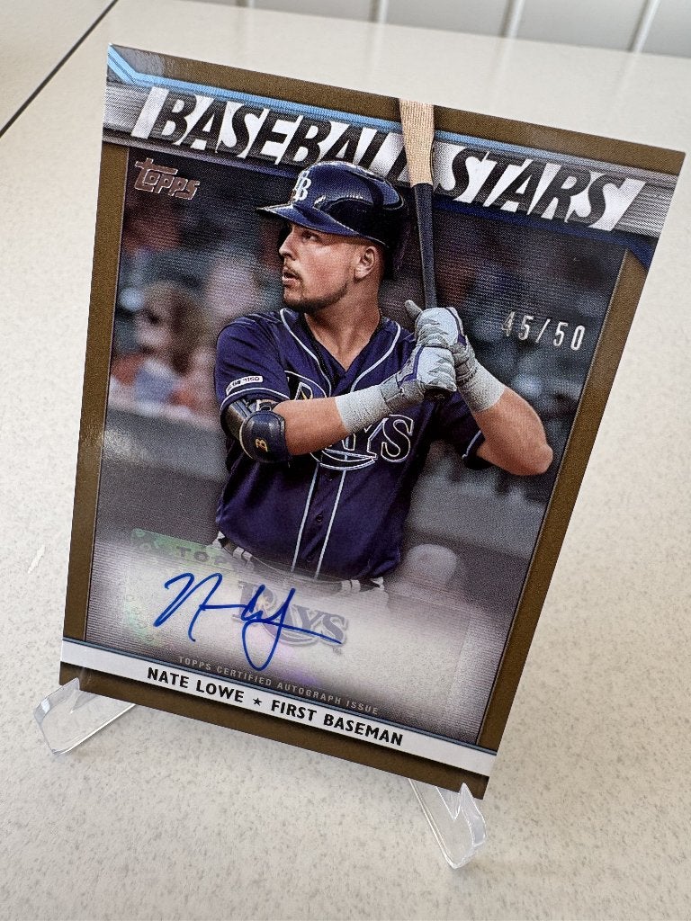 Baseball card TOPPS, Nate Lowe (auto, /50), Ophalen of Verzenden, Nieuw, Plaatje
