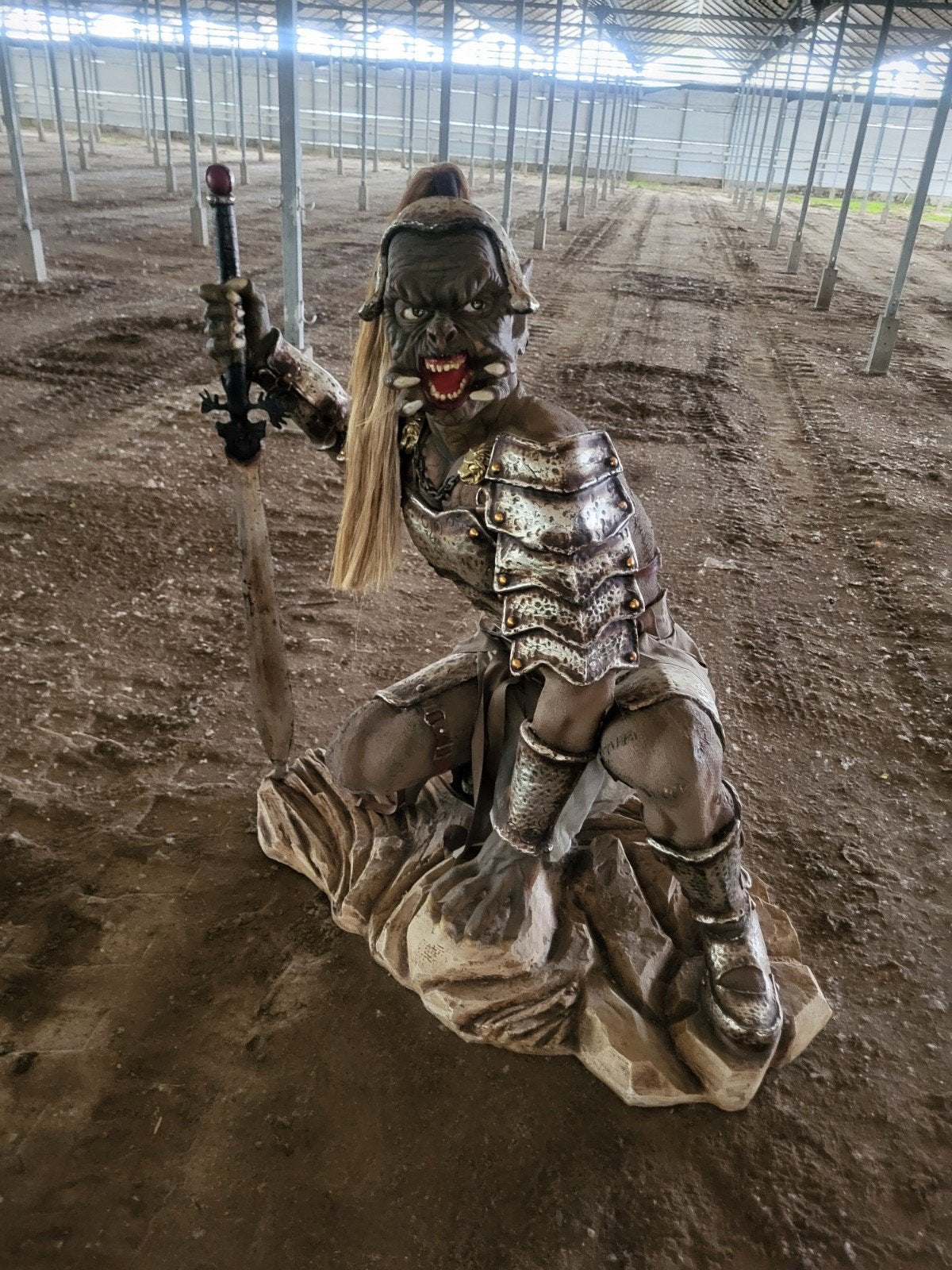 Gedetailleerd Orc Beeld - Fantasy Decoratie, Ophalen, Zo goed als nieuw, Fantasy