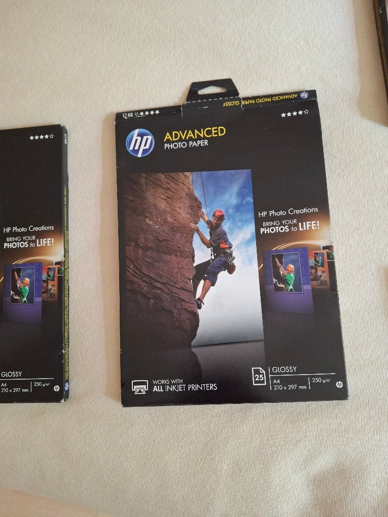 HP Advanced Fotopapier Glanzend A4 en 10x15 cm, A4, Nieuw, Glanzend, Ophalen of Verzenden
