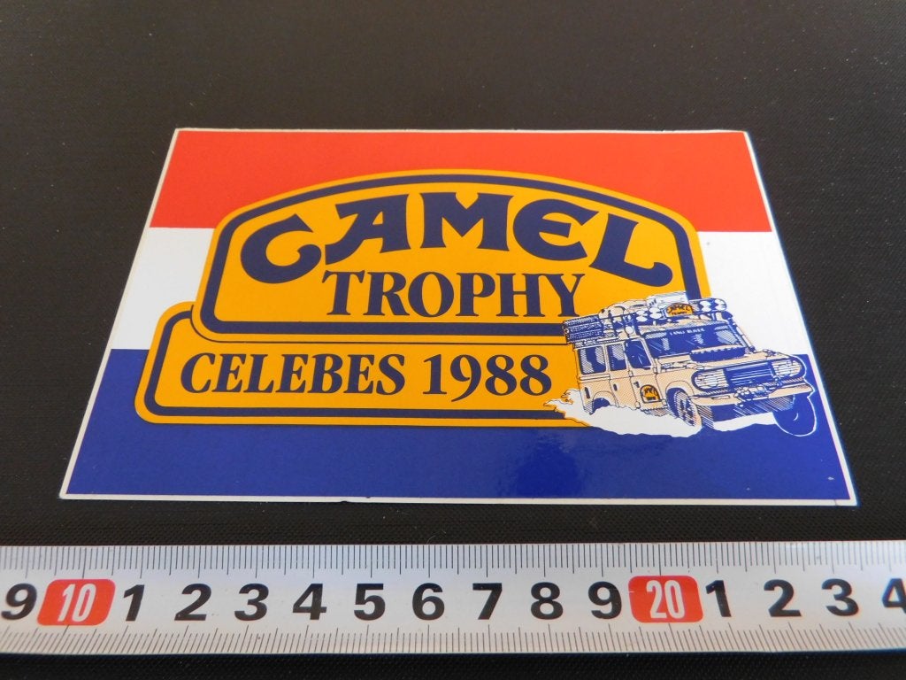 sticker CAMEL TROPHY 1988 celebes range rover *, Ophalen, Zo goed als nieuw