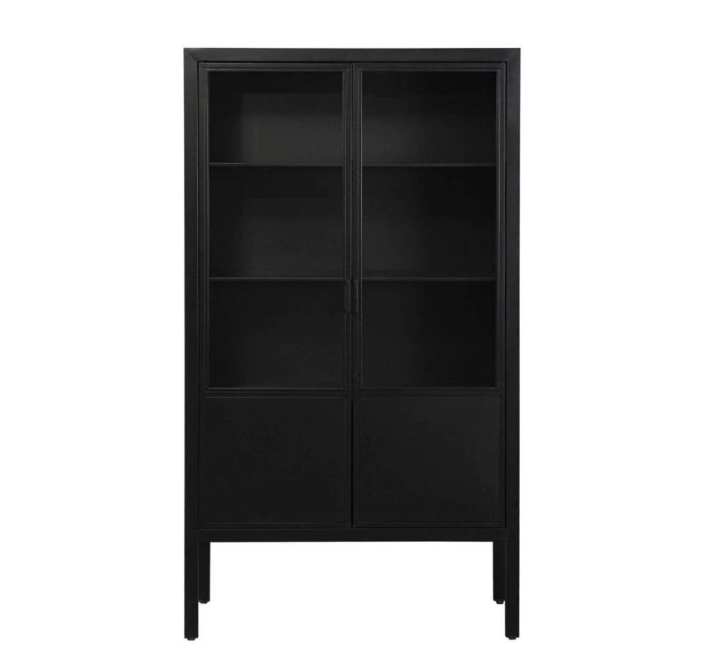 Metalen zwarte kast, Ophalen, 50 tot 100 cm, Zo goed als nieuw, Glas