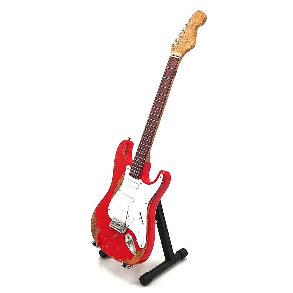 Maneskin rode miniatuur gitaar van hout mini guitar deco, Info@deconoord.nl, Deco Noord, Nieuw, Ophalen of Verzenden