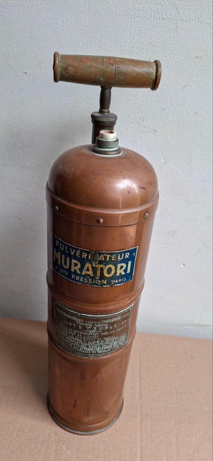 Antieke koperen Muratori verstuiver/spuit, Antiek en Kunst, Antiek | Overige Antiek, Ophalen of Verzenden