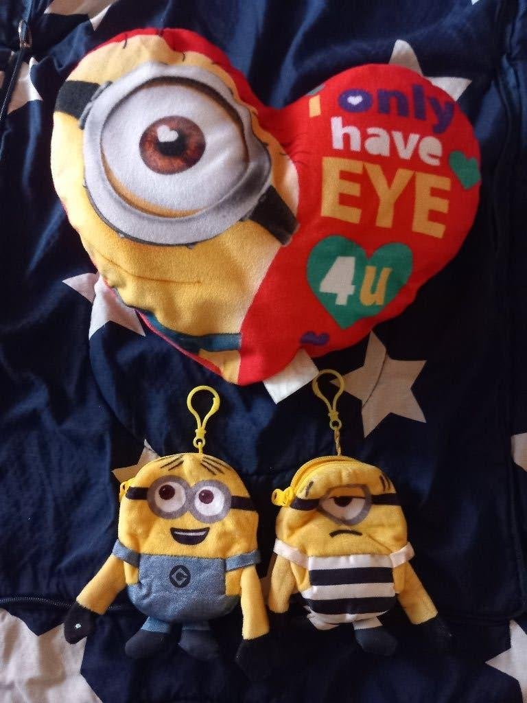 Minion hart knuffel + minion sleutelhanger portomonees, Overige typen, Ophalen of Verzenden, Zo goed als nieuw, Geel