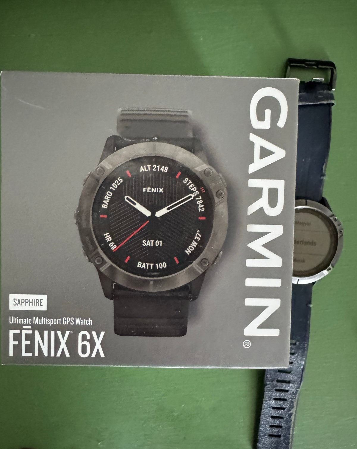 Garmin Fenix 6X Sapphire Multisport GPS Horloge, Zwart, Ophalen of Verzenden, Waterdicht, Android