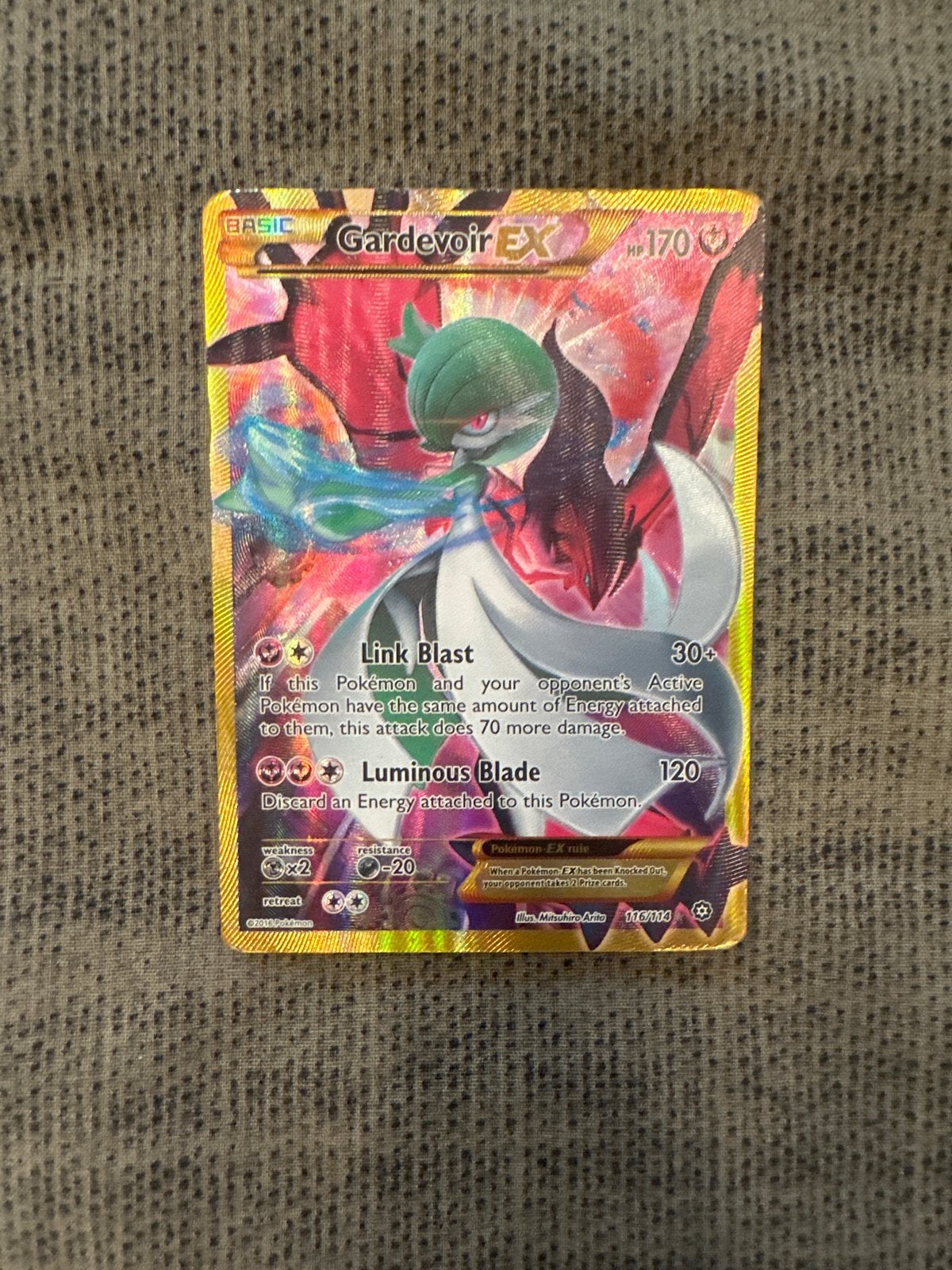 Gardevoir EX Full Art Steam Siege 116/114 Pokémon Kaart, Ophalen of Verzenden, Gebruikt, Losse kaart, Foil