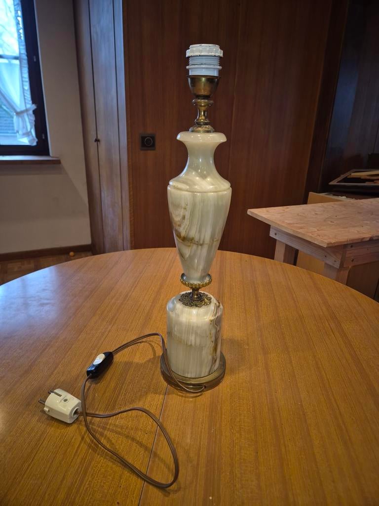 Vintage marmeren / onyx tafellamp, Ophalen of Verzenden