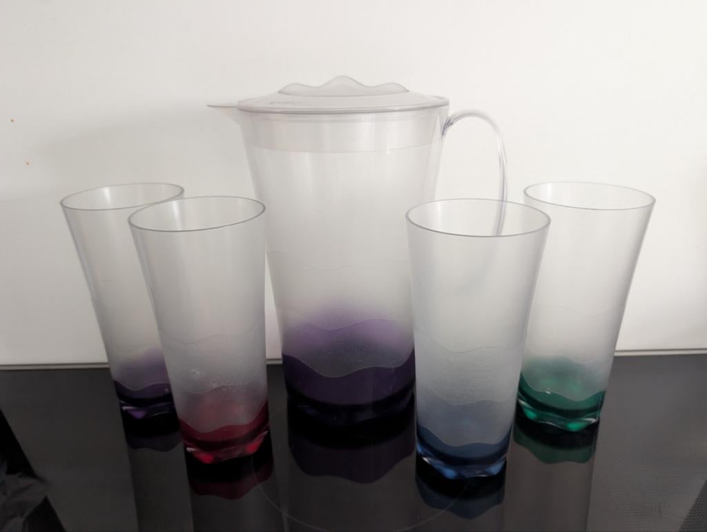 Tupperware kan met glazen, Eleganzia, Huis en Inrichting, Keuken | Tupperware, Ophalen of Verzenden, Gebruikt, Beker of Kan
