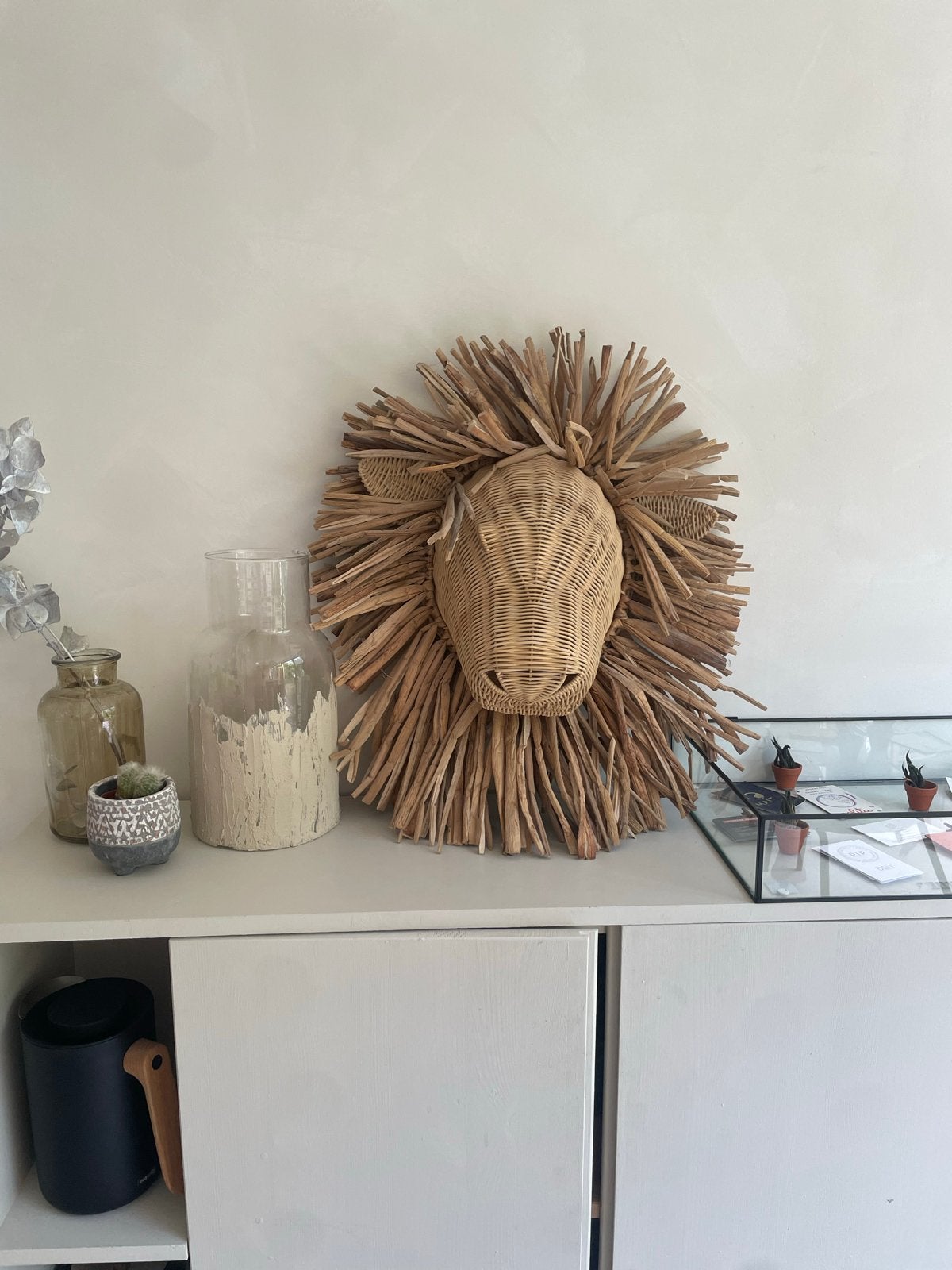 Decoratieve Rotan Leeuwenkop - Loods 5, Boho, Ophalen of Verzenden, Zo goed als nieuw, Natuurlijk materiaal