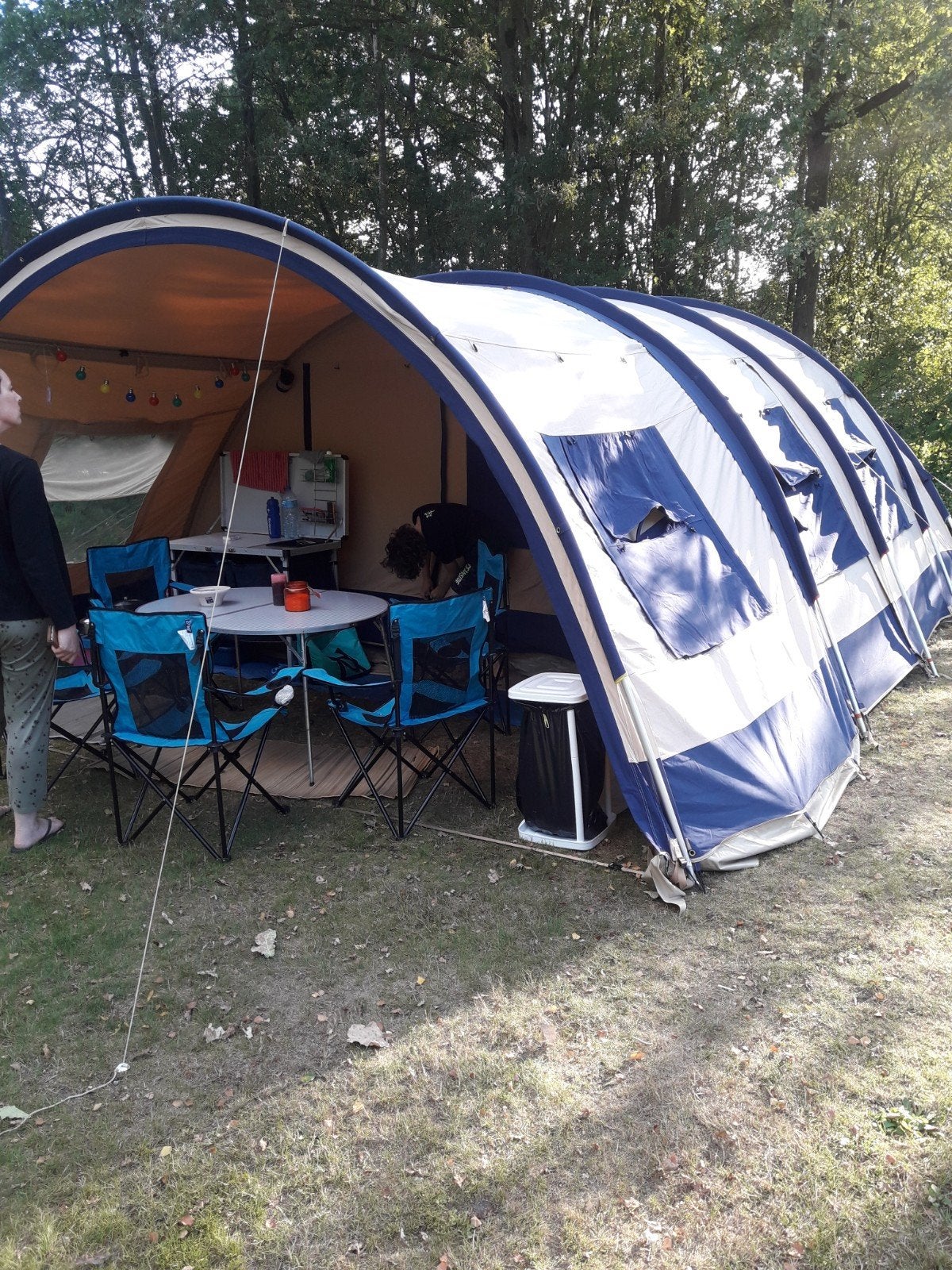 De Vrijbuiter Cleveland 6 Blauw tunneltent, Caravans en Kamperen, Ophalen, Gebruikt, Meer dan 6