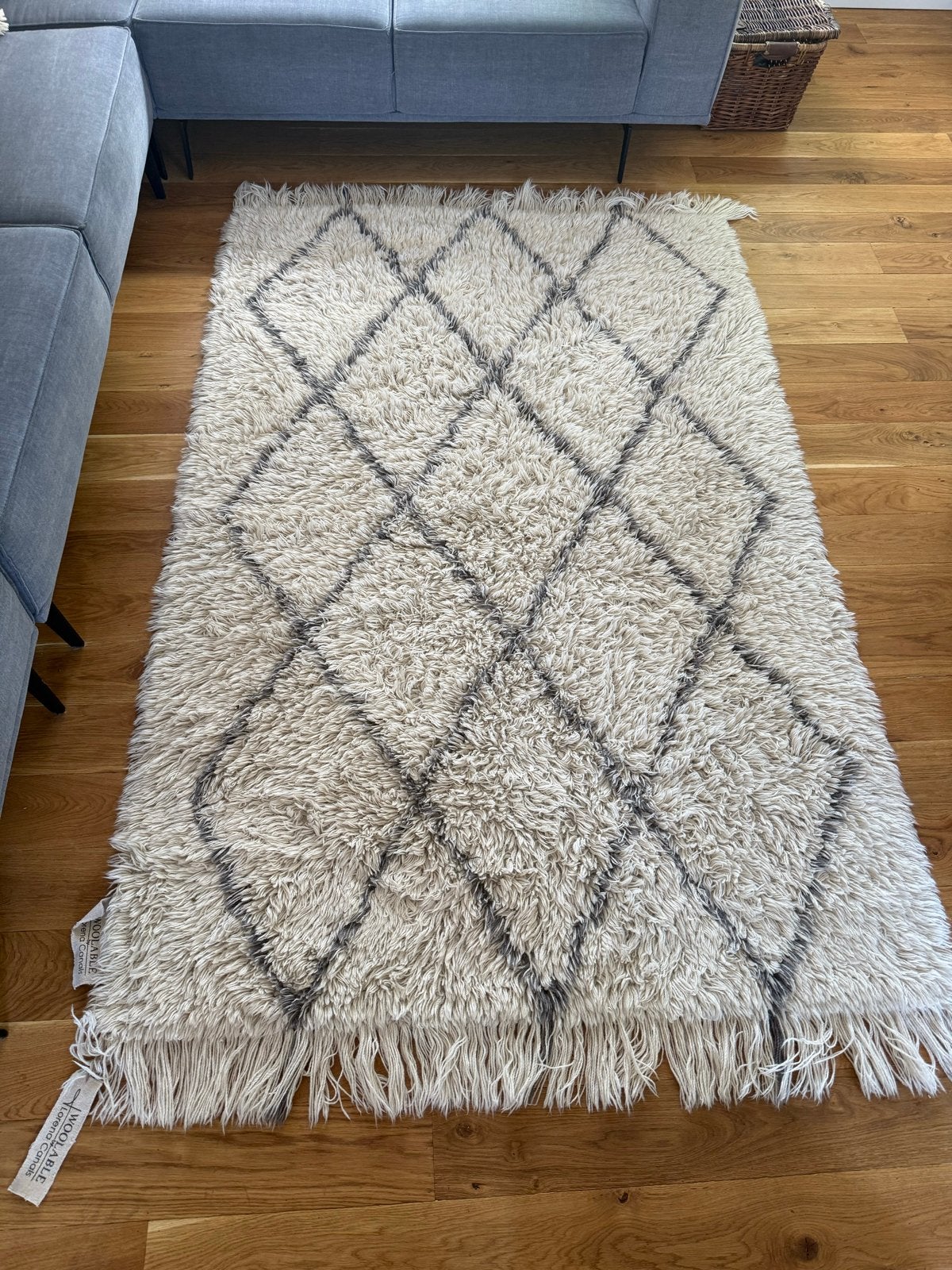 Lorena Canals Wollen Vloerkleed - Berber Soul 140x200, Ophalen, 100 tot 150 cm, Zo goed als nieuw, Crème