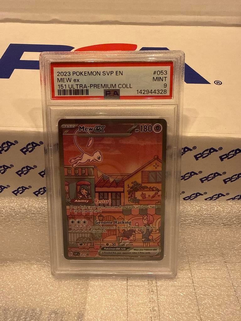 Mew ex 151 Ultra-Premium Collection PSA 9 MINT Pokémon Kaart, Ophalen of Verzenden, Zo goed als nieuw, Losse kaart