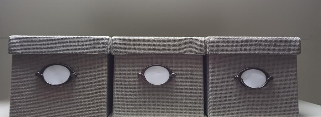 IKEA KVARNVIK Opbergdozen met deksel - 3 stuks, Ophalen, Zo goed als nieuw, Scandinavisch, Grijs