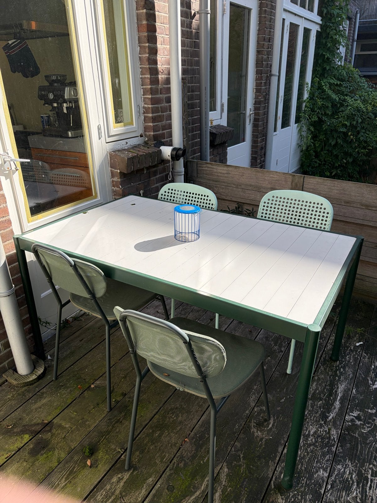 IKEA Tuinset met 4 stoelen - Groen/Wit
