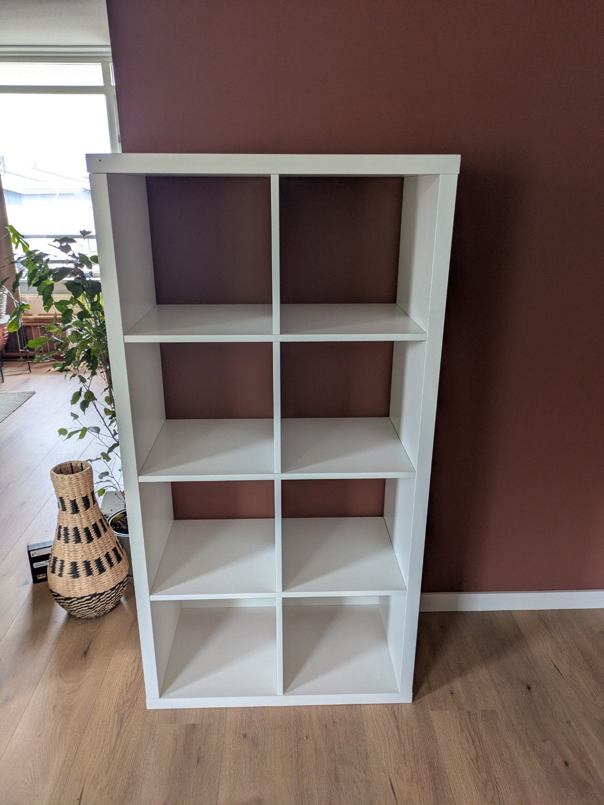 Kallax kast, wit, 8 vaks, Ophalen, Gebruikt, 100 tot 150 cm, 50 tot 100 cm
