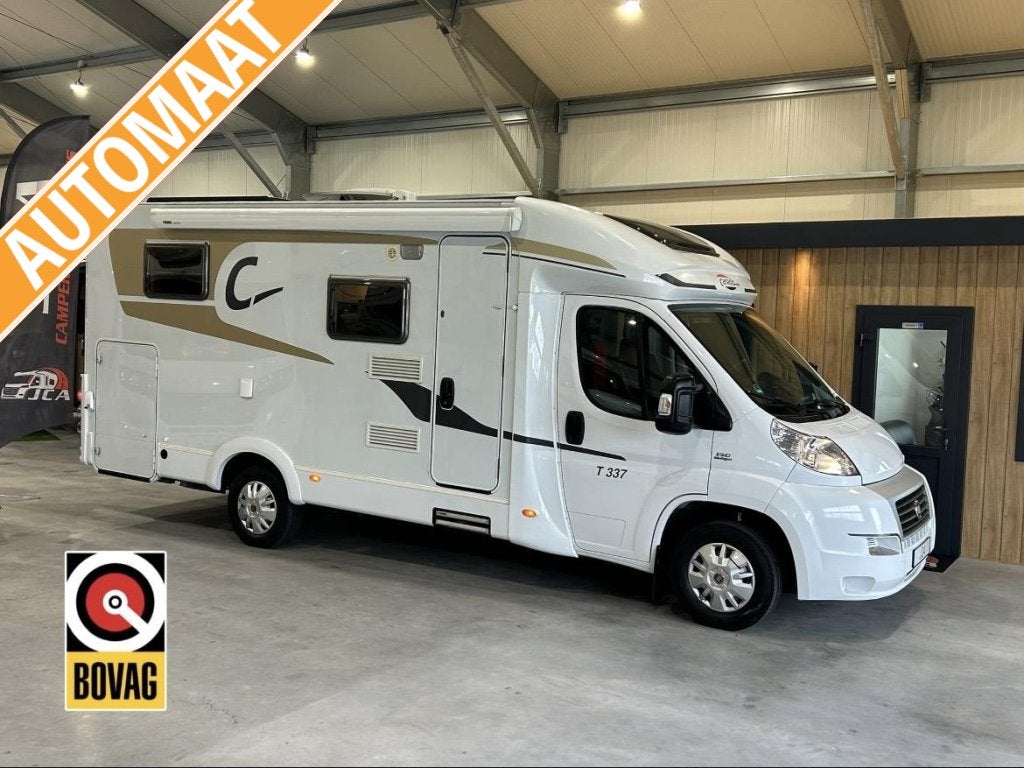 Carado T337 Automaat/Enkele Bedden Fiat Ducato 2014, Caravans en Kamperen, Automaat, Fiat, Tot en met 2, 6 tot 7 meter