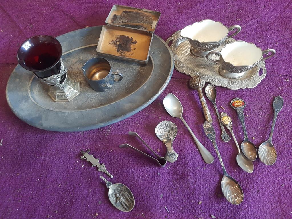 Divers zilver/tin/staal, Antiek en Kunst, Ophalen