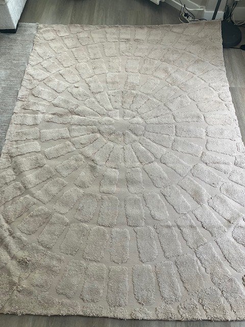 Vloerkleed Carpet Sunburst By-Boo, Ophalen, Beige, 150 tot 200 cm, Rechthoekig