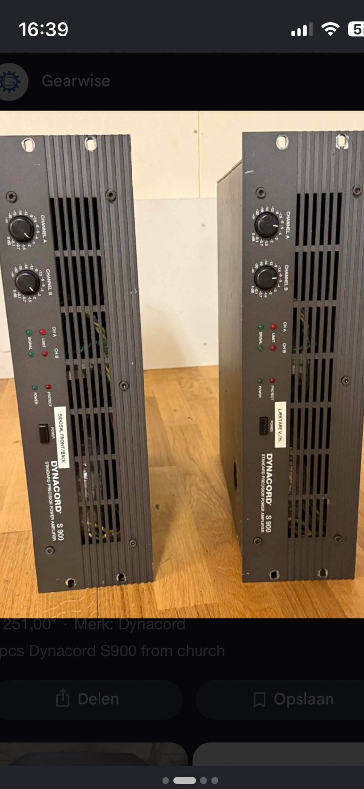 2x dynacord s900 versterkers. 2x450watt, Ophalen of Verzenden, Zo goed als nieuw, 100 watt of meer