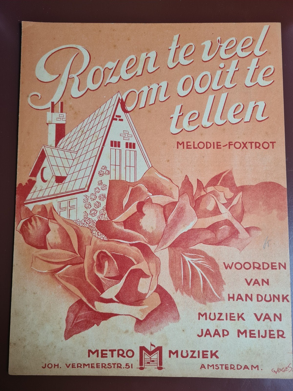 Rozen, te veel om ooit te tellen Melodie-Foxtrot bladmuziek, Zang, Gebruikt, Ophalen of Verzenden, Thema