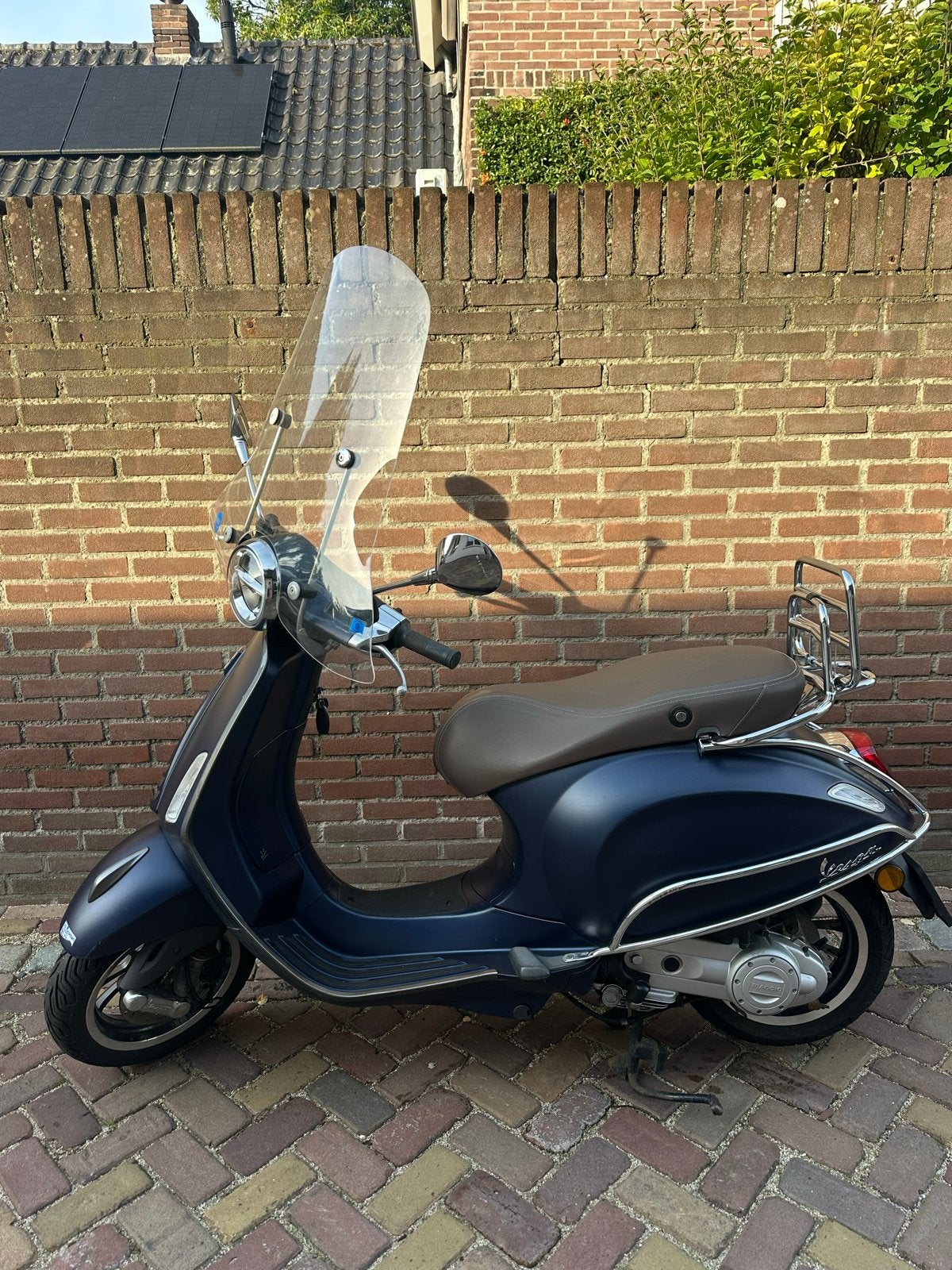 Vespa Sprint Blauw met Bruine Zitting en Chrome Details, Ophalen, Gebruikt, Benzine, Overige modellen