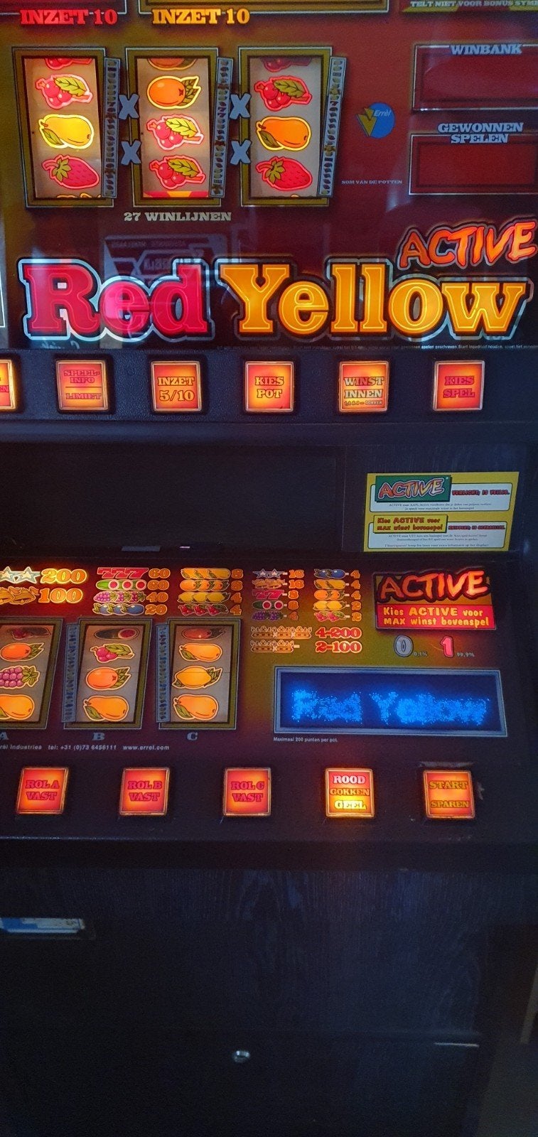 nette goedspelende red yellow 1000 punter halversie!!!, Verzamelen, Automaten | Gokkasten en Fruitautomaten, Euro, Ophalen of Verzenden