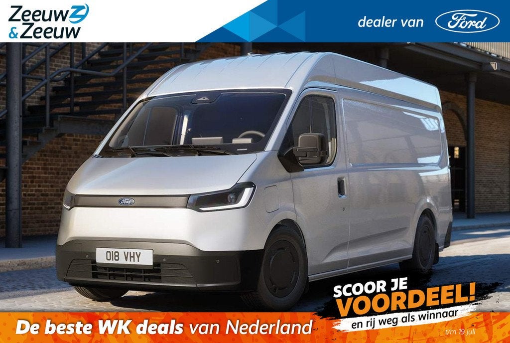 Ford Transit City 330 GB Trend L2H2 56 kWh 150 pk FWD | 12,3, Auto's, 12 maanden, Stof, Wit, 56 kWh