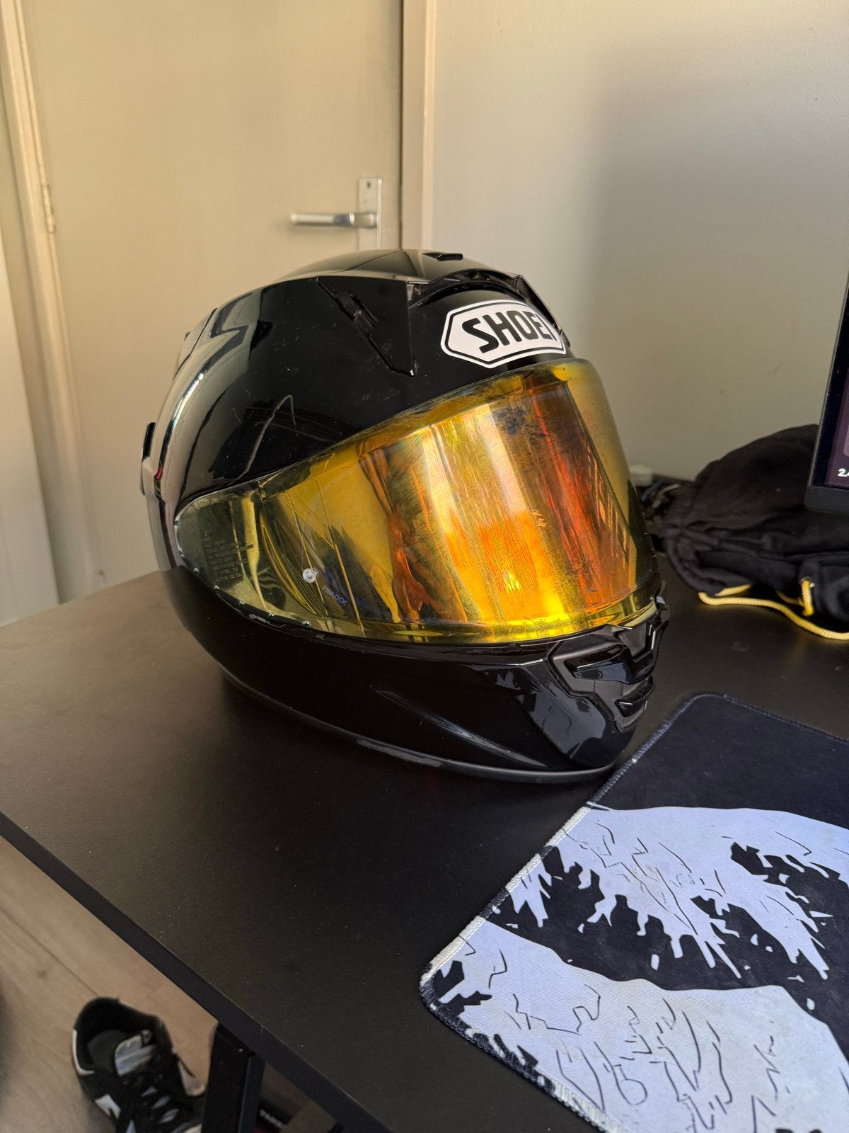 Shoei X-SPR Pro integraalhelm met goud vizier, Motoren, Ophalen, M, Heren, Integraalhelm