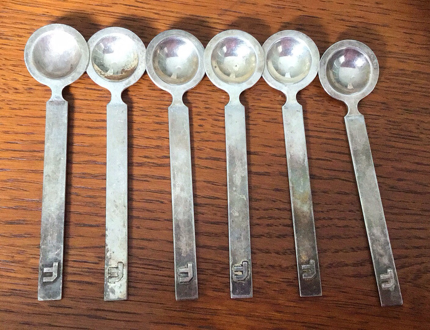 Set van 6 verzilverde lepeltjes Friesland Bank., Ophalen of Verzenden