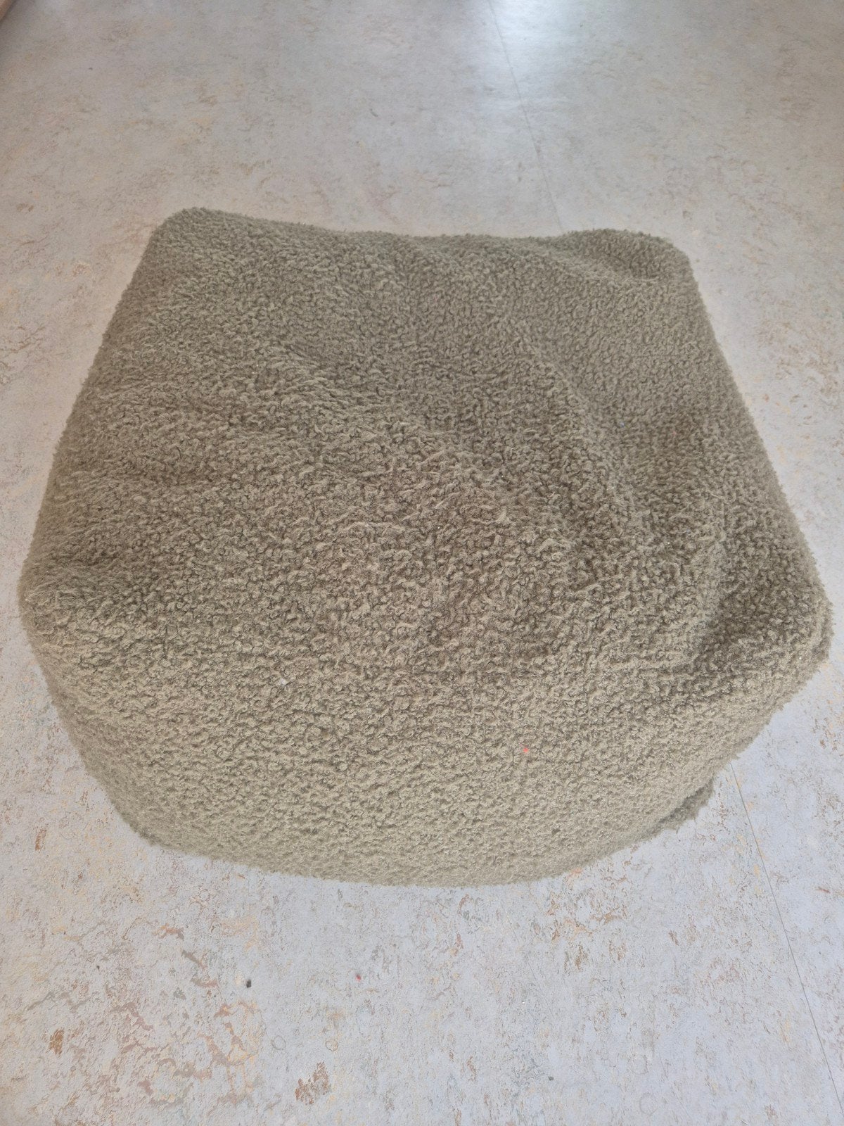 Handgemaakte Teddy Poef Zitzak met Wasbare Hoes - 65x65x32cm, Ophalen, Zo goed als nieuw, 50 tot 75 cm, Vierkant