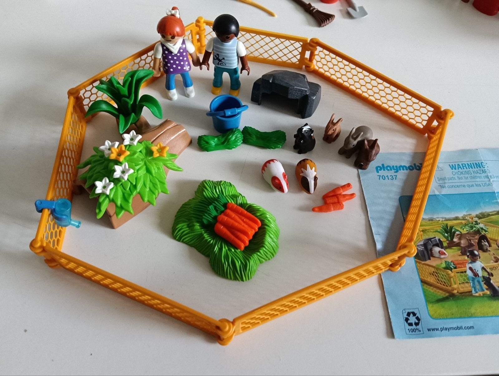 Playmobil 70137 Konijnenhok met buitenren, Gebruikt, Complete set, Overige typen, Ophalen of Verzenden
