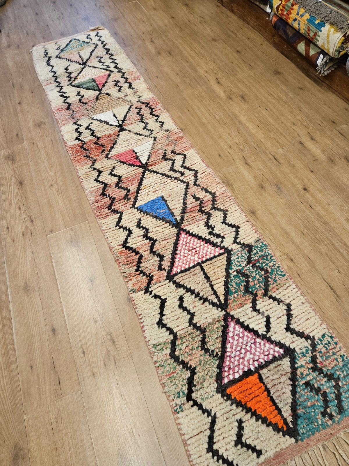 Handgeknoopt oosters tapijt loper beni mrirt 286x63, Vof Slats Antiek, Crème, Rechthoekig, Berber