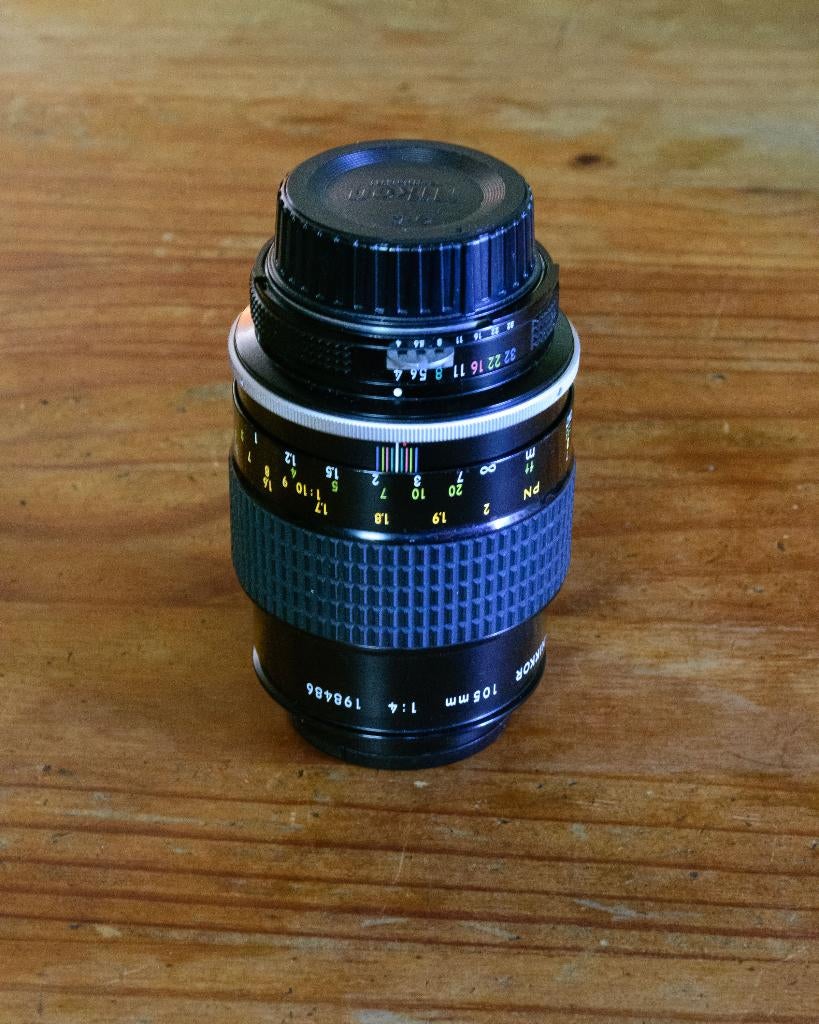 Nikon Micro-Nikkor 105mm f/4 (Macro) + PN-11 adapter, Verzenden, Gebruikt, Macrolens