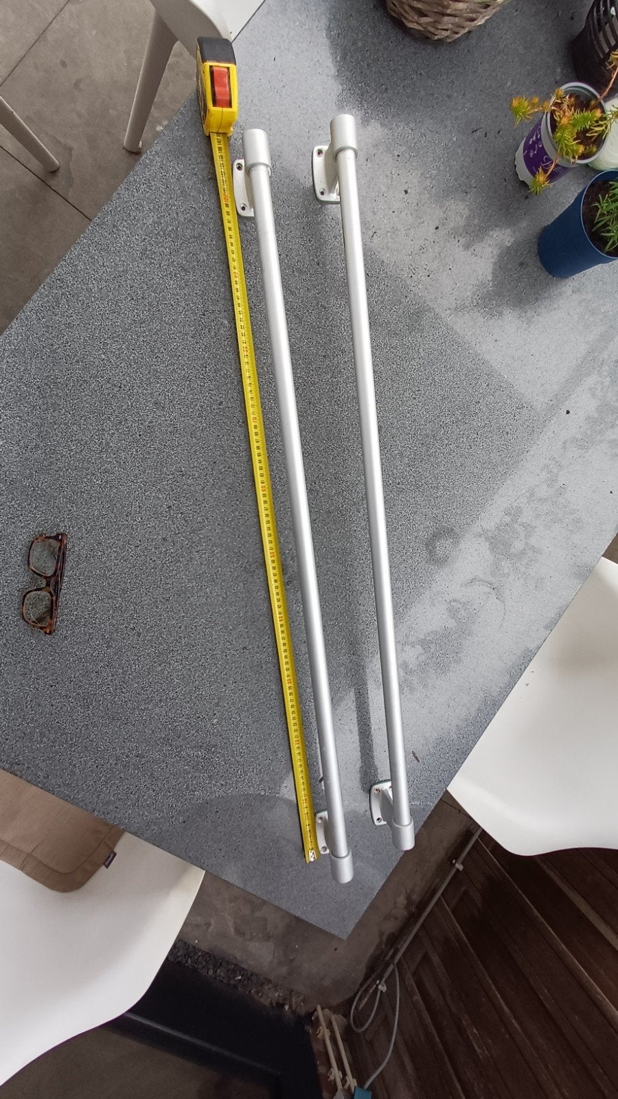 Handereling aluminium 2 st L ca 105 cm, Watersport en Boten, Ophalen, Gebruikt, Overige typen