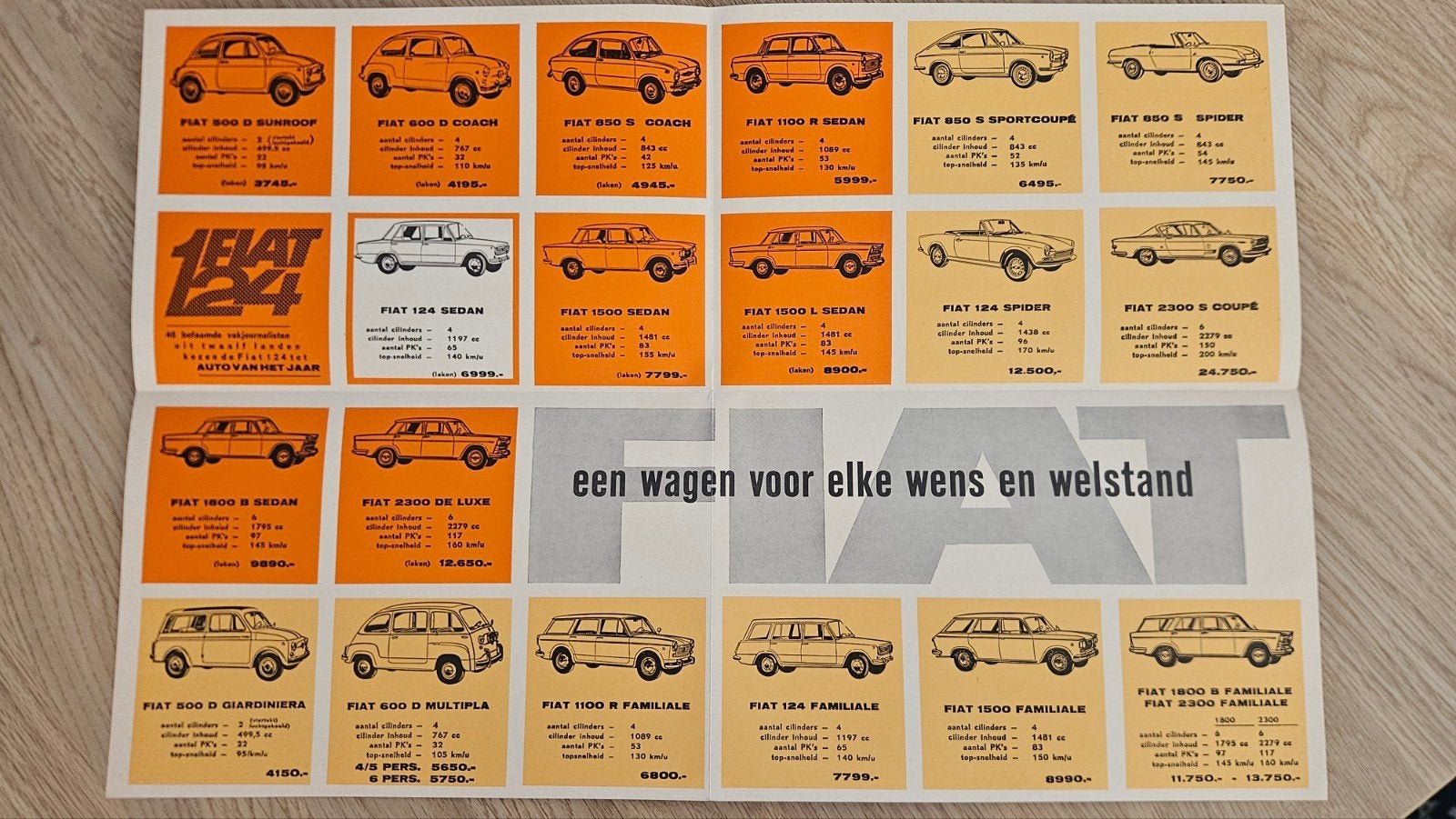 FIAT folder modellen 1967 Nederland, Ophalen of Verzenden, Zo goed als nieuw, Overige merken
