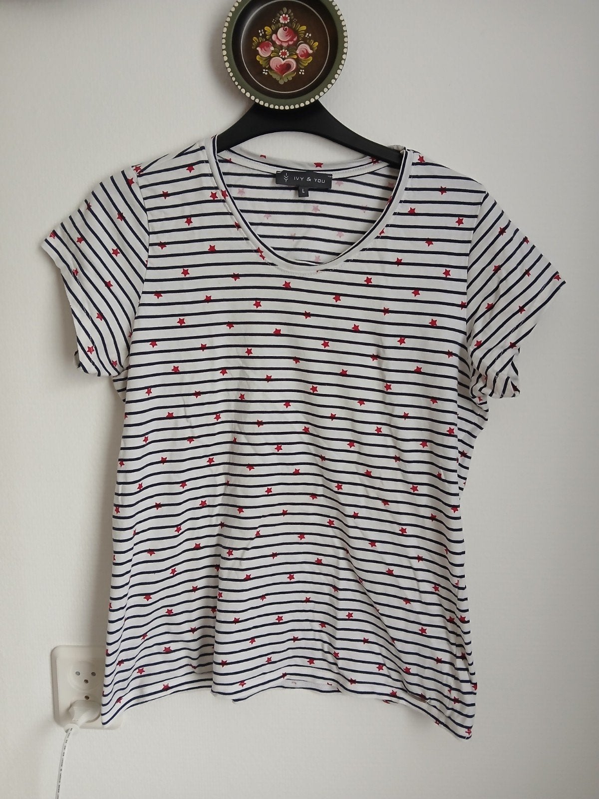 Ivy & you gestreepte tshirt met sterren, Kleding | Dames, Maat 38/40 (M), Wit, Ophalen of Verzenden, Zo goed als nieuw