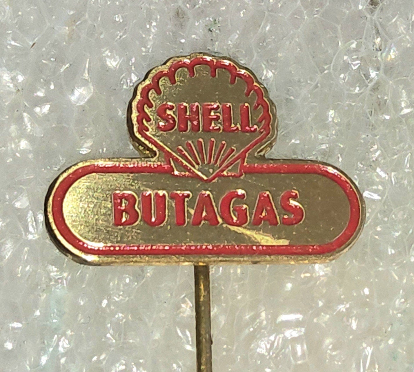 Vintage Shell Butagas Speldje, Verzamelen, Speldjes, Pins en Buttons, Ophalen of Verzenden, Gebruikt, Merk, Speldje of Pin