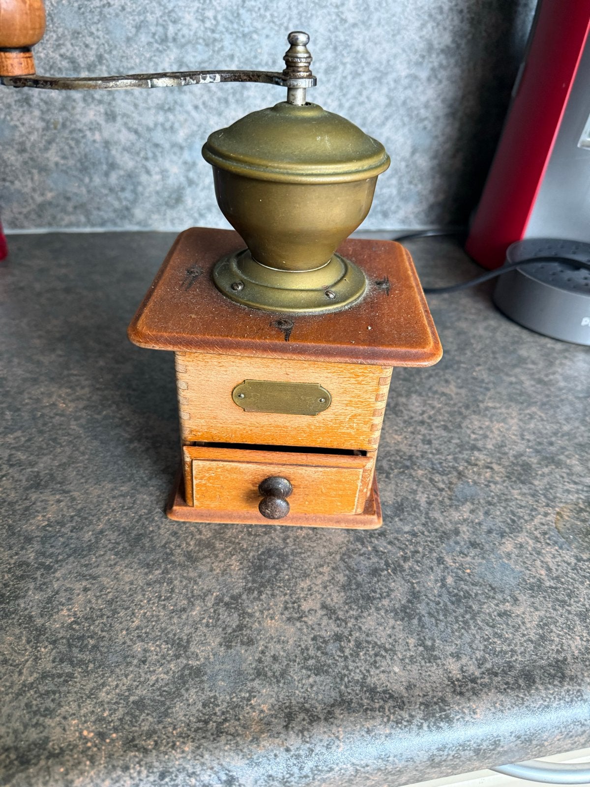 Ouderwetse Koffiemolen - Vintage Houten Handmolen, Ophalen