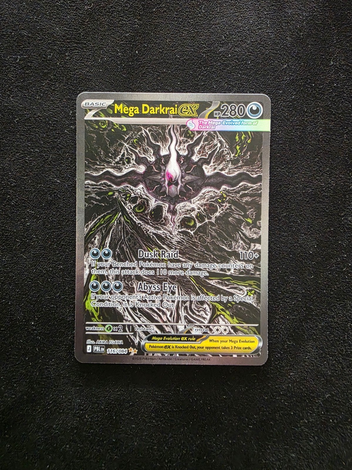 Mega Darkrai EX 116/084 – Near Mint - Pitch Black, Ophalen of Verzenden, Zo goed als nieuw, Losse kaart, Foil