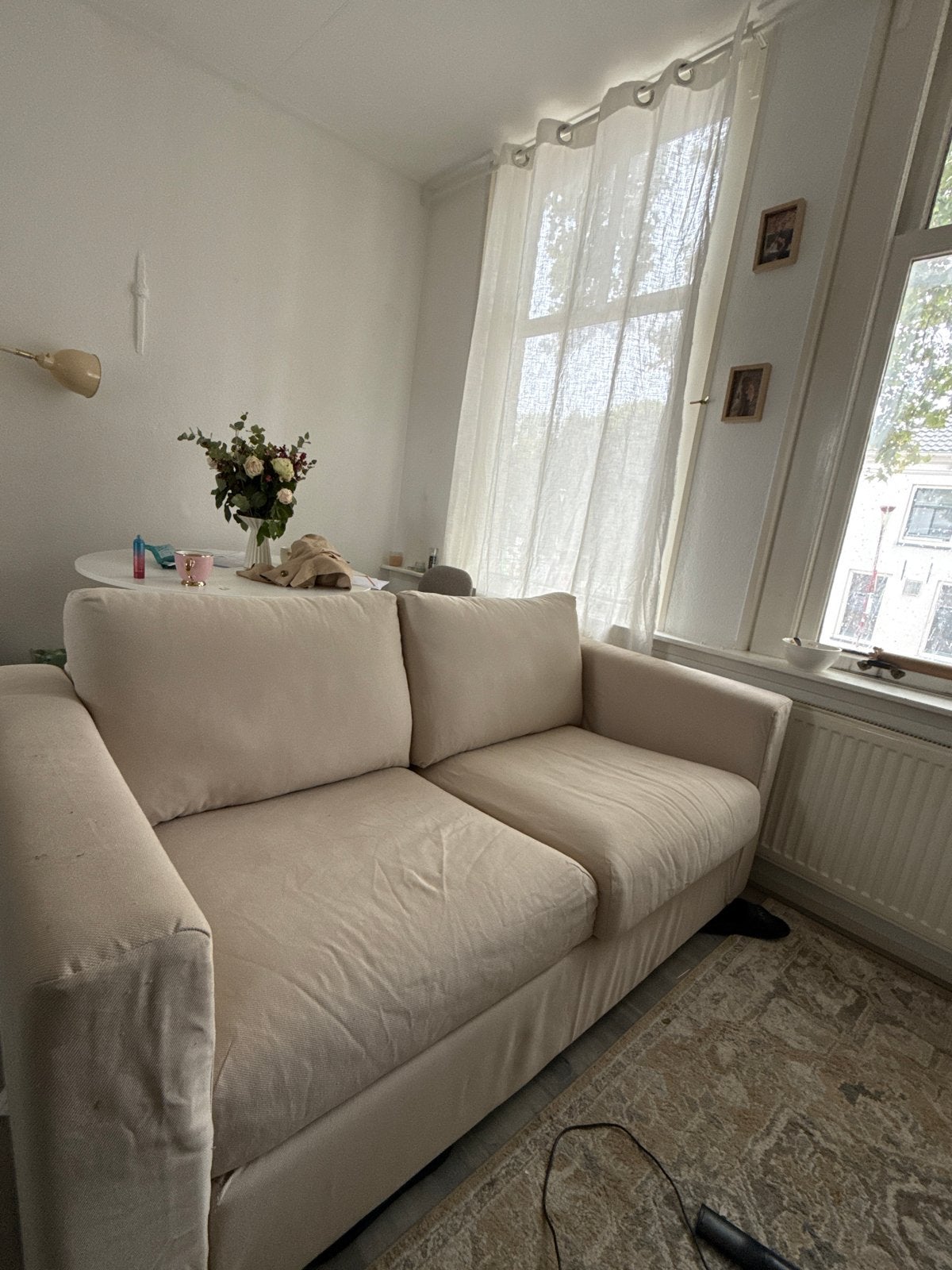 IKEA Bankstel - Beige 2-zitsbank, Huis en Inrichting, Gebruikt, Driepersoons, 75 tot 100 cm, Ophalen of Verzenden